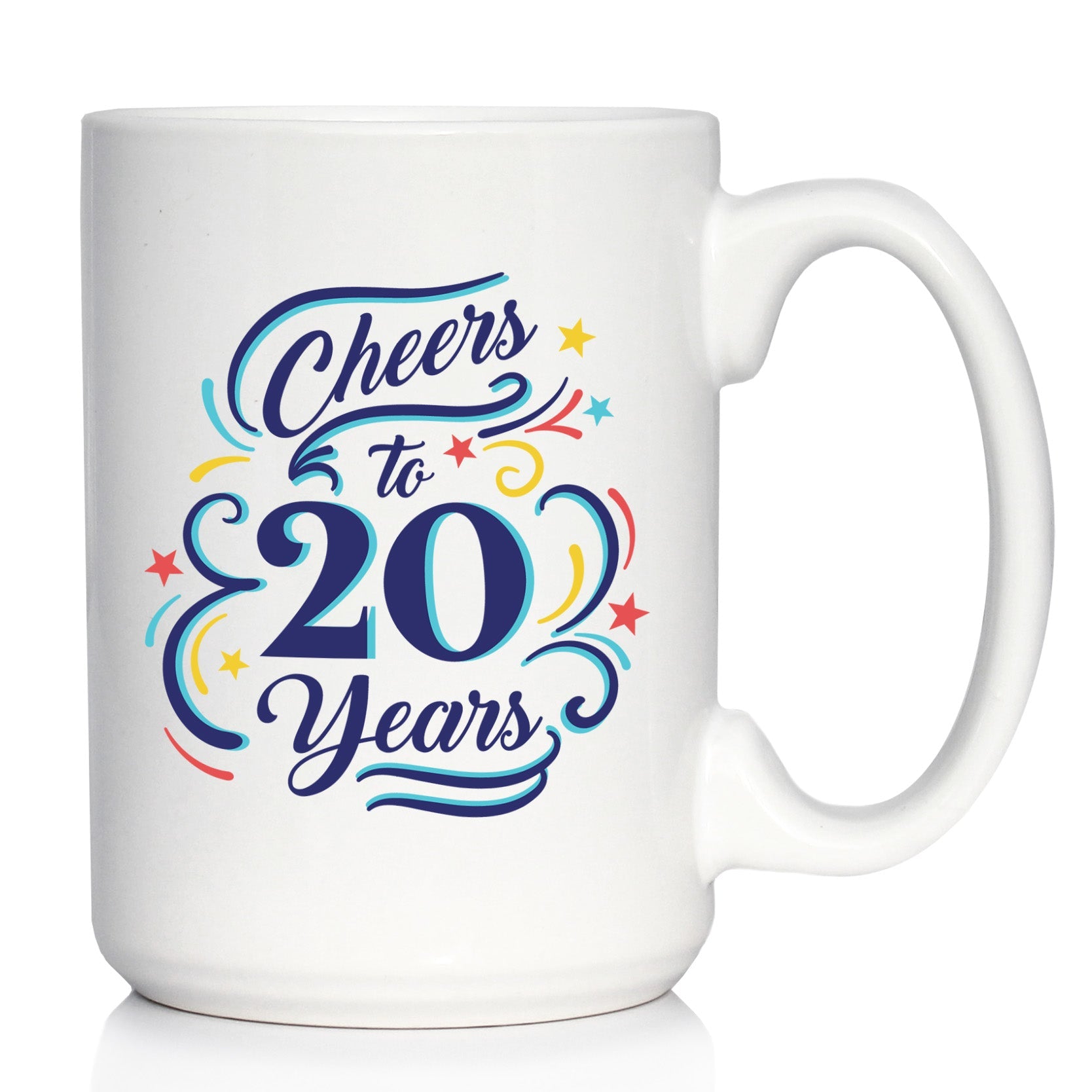 Cheers to 20 Years - Coffee Mug Gifts for Women &amp;amp; Men - 20th Anniversary Party Decor