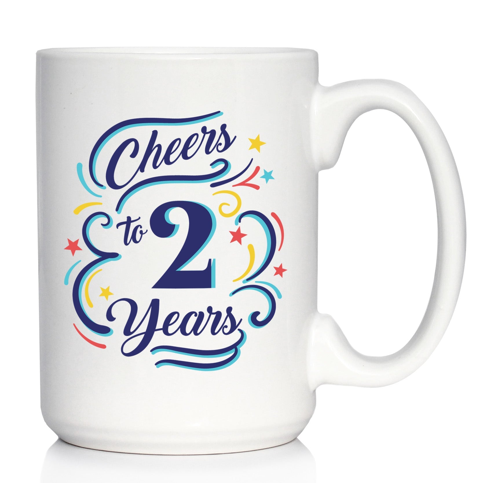 Cheers to 2 Years - Coffee Mug Gifts for Women &amp;amp; Men - 2nd Anniversary Party Decor