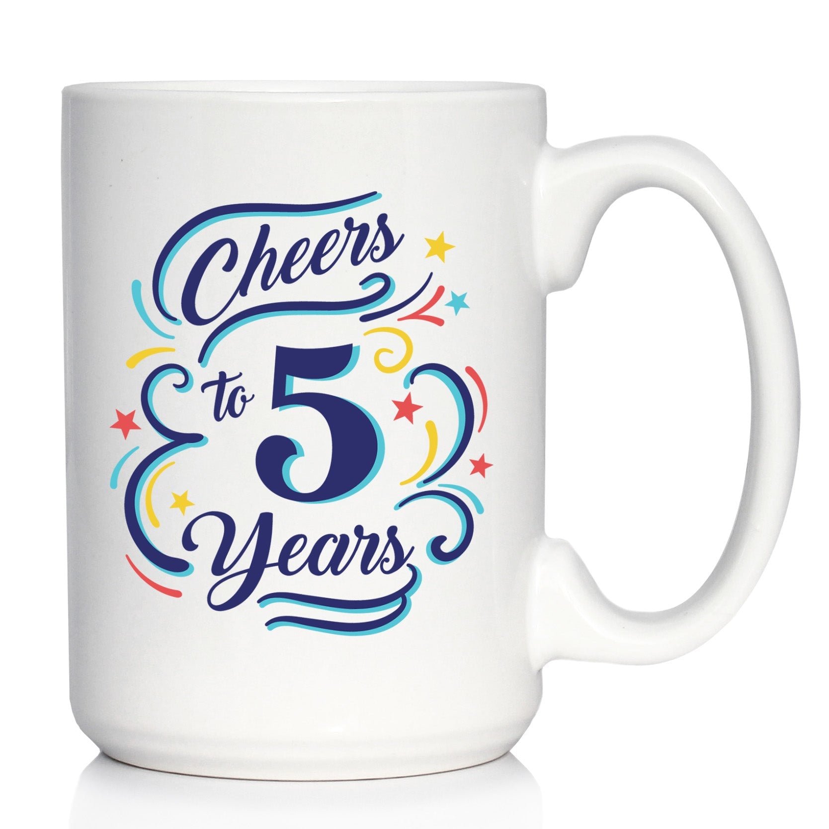 Cheers to 5 Years - Coffee Mug Gifts for Women &amp;amp; Men - 5th Anniversary Party Decor