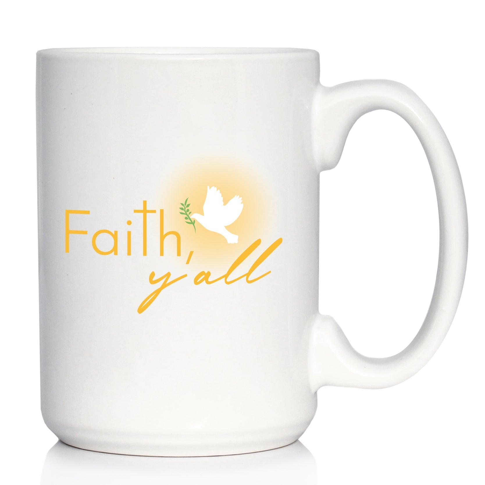 Faith Y&amp;#39;all Coffee Mug Christianity Gifts for Christians White Ceramic Coffee Cup