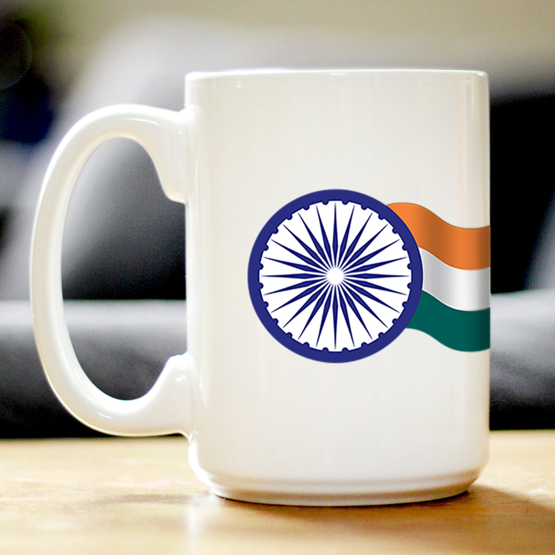 India Flag Coffee Mug Indian Gifts and Souvenirs White Ceramic Coffee Cup