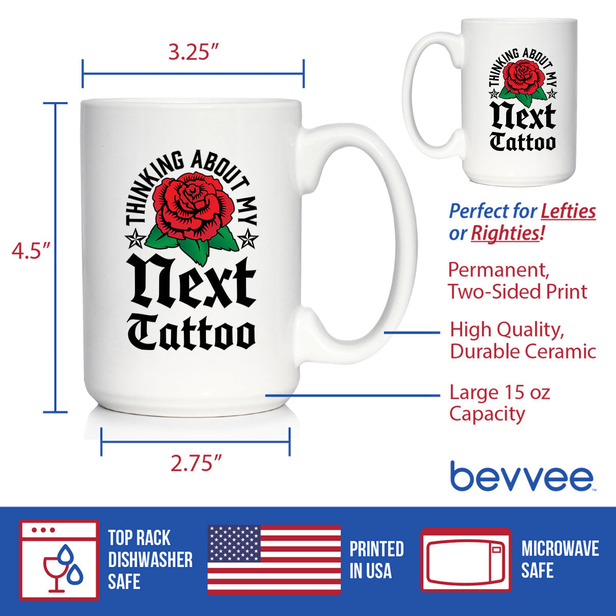 Next Tattoo Coffee Mug Gifts for Tattoo Artist White Ceramic Coffee Cup