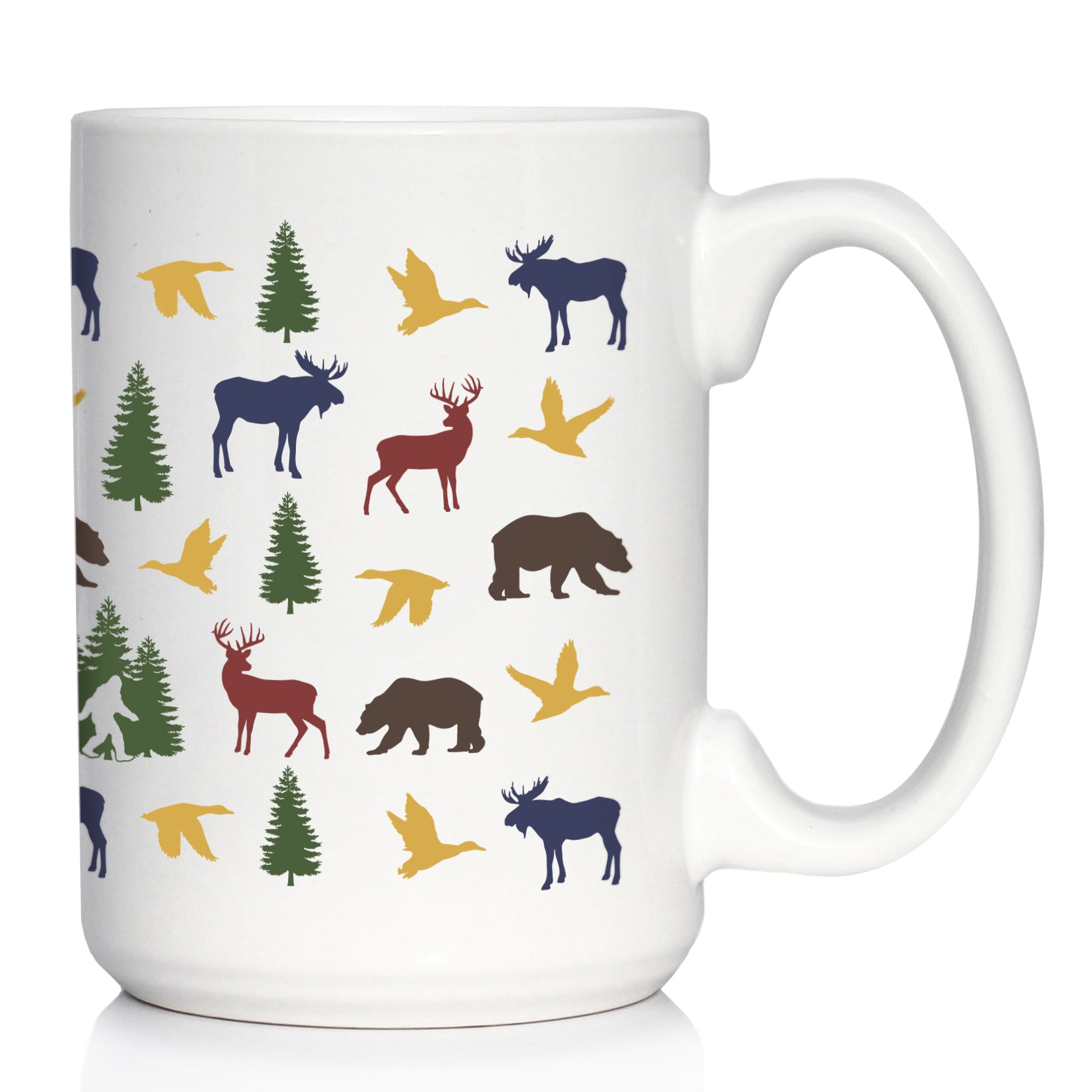 Rustic Outdoor Animals Coffee Mug - Nature Lovers Gifts for Women &amp;amp; Men - Large 15oz &amp;amp; 11oz White Ceramic Mugs