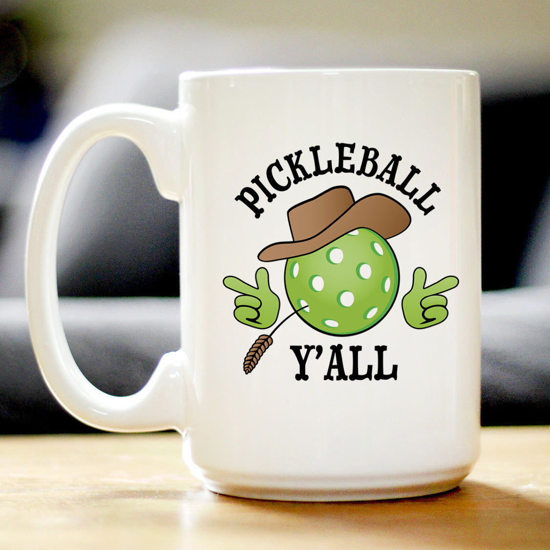 Pickleball Y&#39;all Coffee Mug Funny Pickleball Gifts for Picklers White Ceramic Coffee Cup