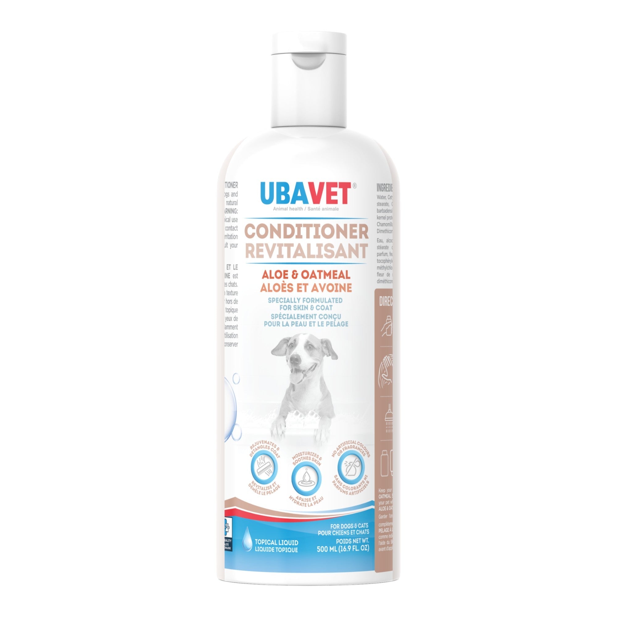 UBAVET Aloe &amp;amp; Oatmeal Conditioner for Dogs &amp;amp; Cats – Soothing Moisturizing Formula for Sensitive Skin (16.9 fl oz / 500ml)