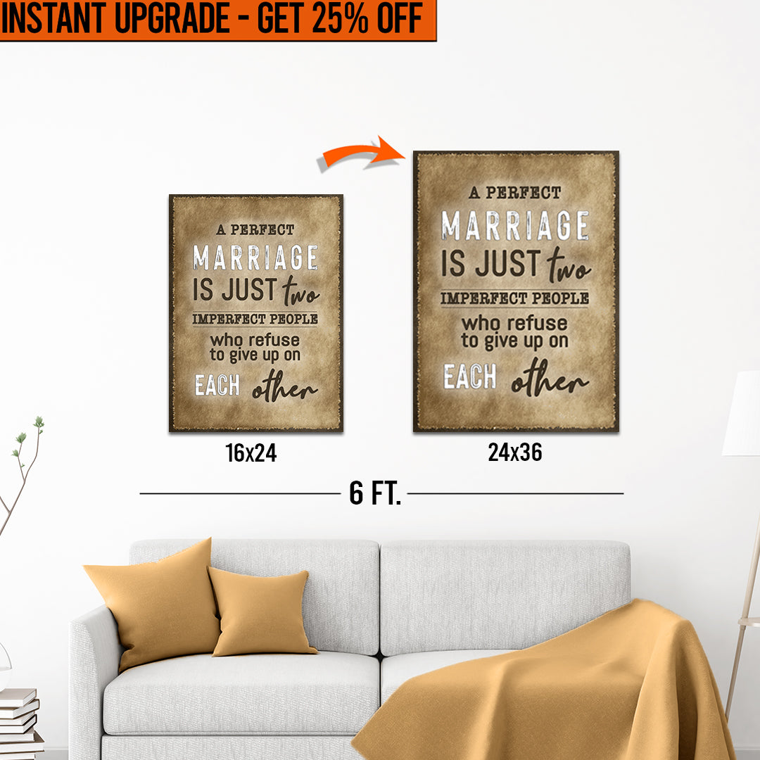 Upgrade Your 24x16 Inches &amp;#39;A Perfect Marriage&amp;#39; Canvas To 36x24 Inches