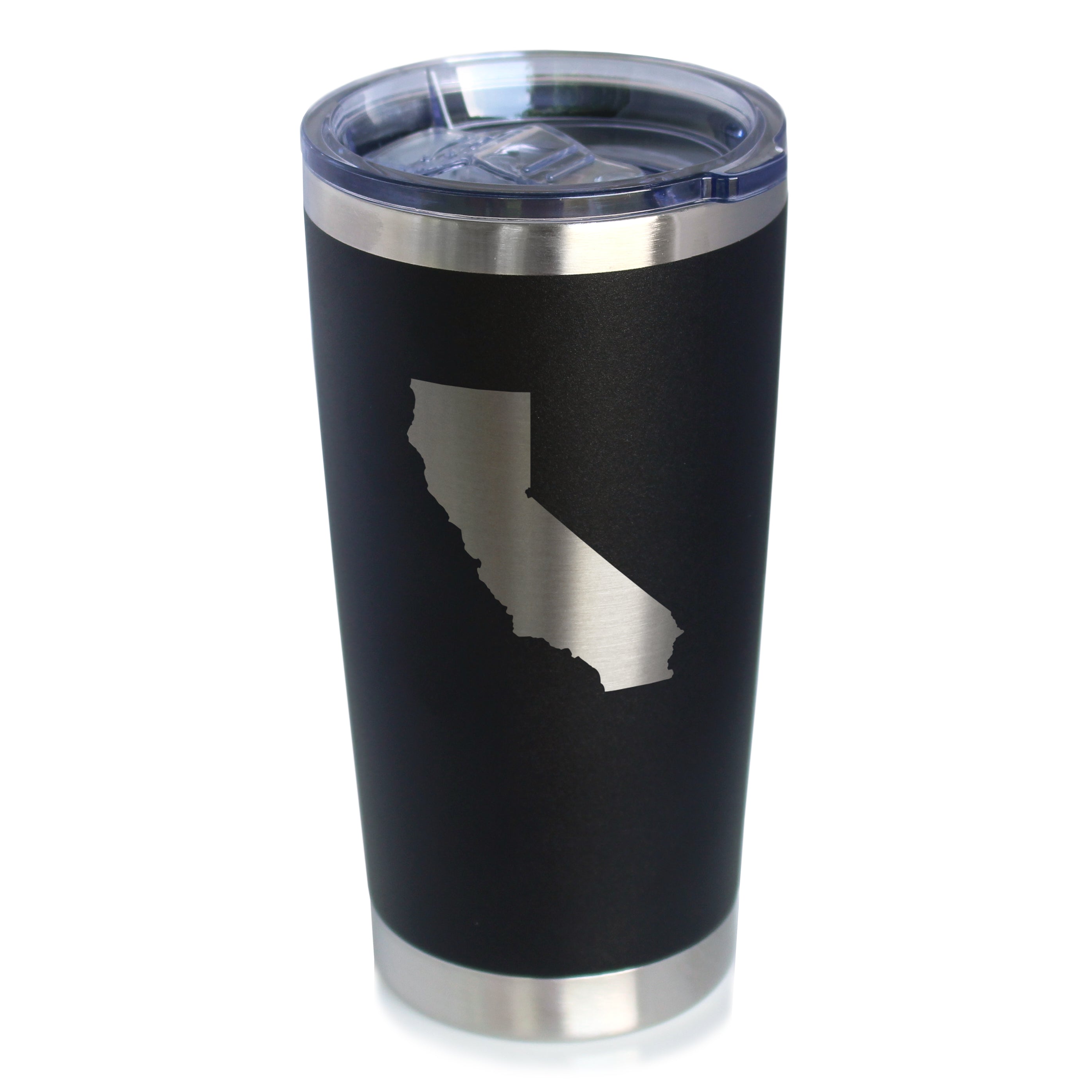 California State Outline - Insulated Coffee Tumbler Cup with Sliding Lid - Stainless Steel Travel Mug - California Gifts for Women and Men Californians
