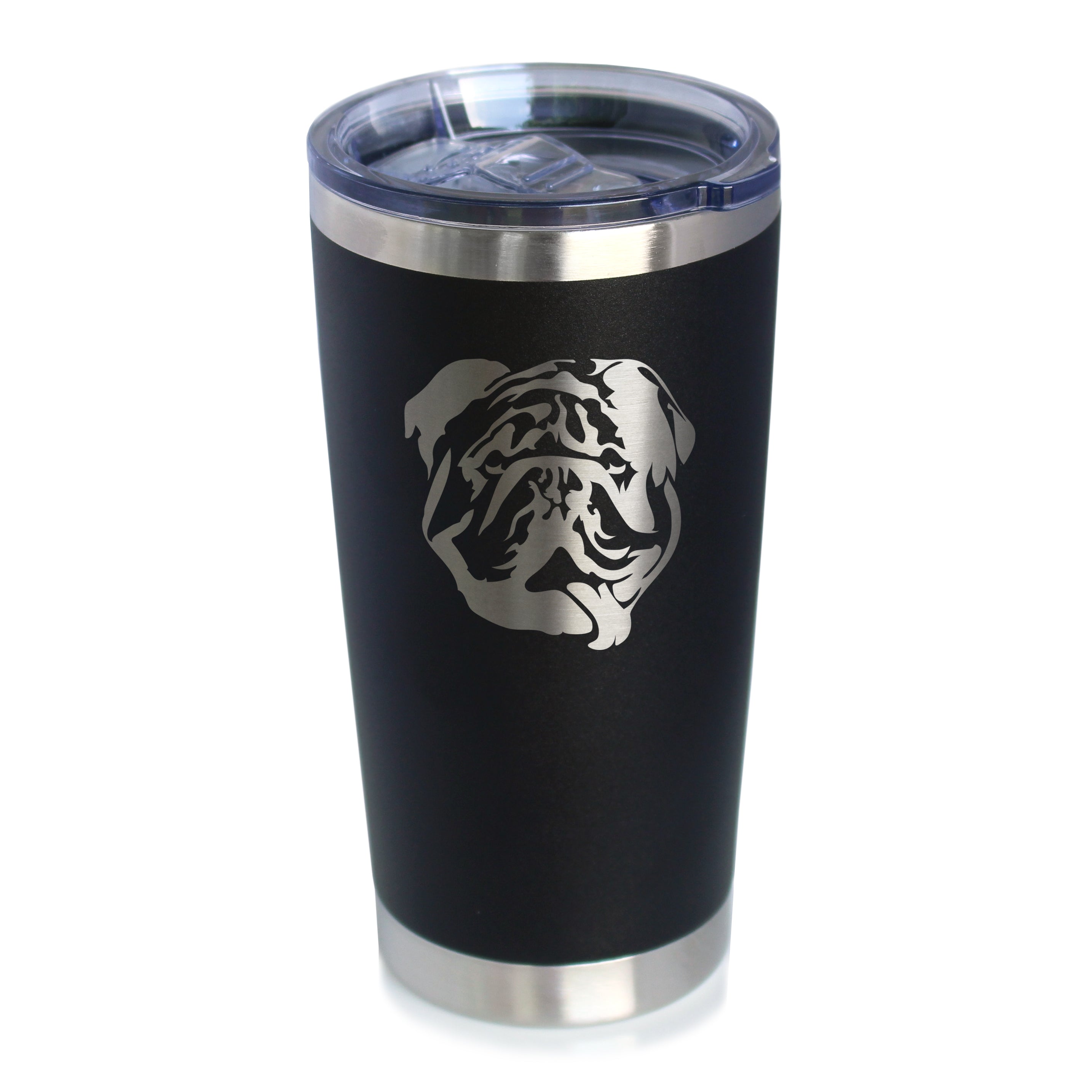 English Bulldog - Insulated Coffee Tumbler Cup with Sliding Lid - Stainless Steel Insulated Mug - Fun Unique Bulldog Themed Décor and Gifts for Men &amp;amp; Women