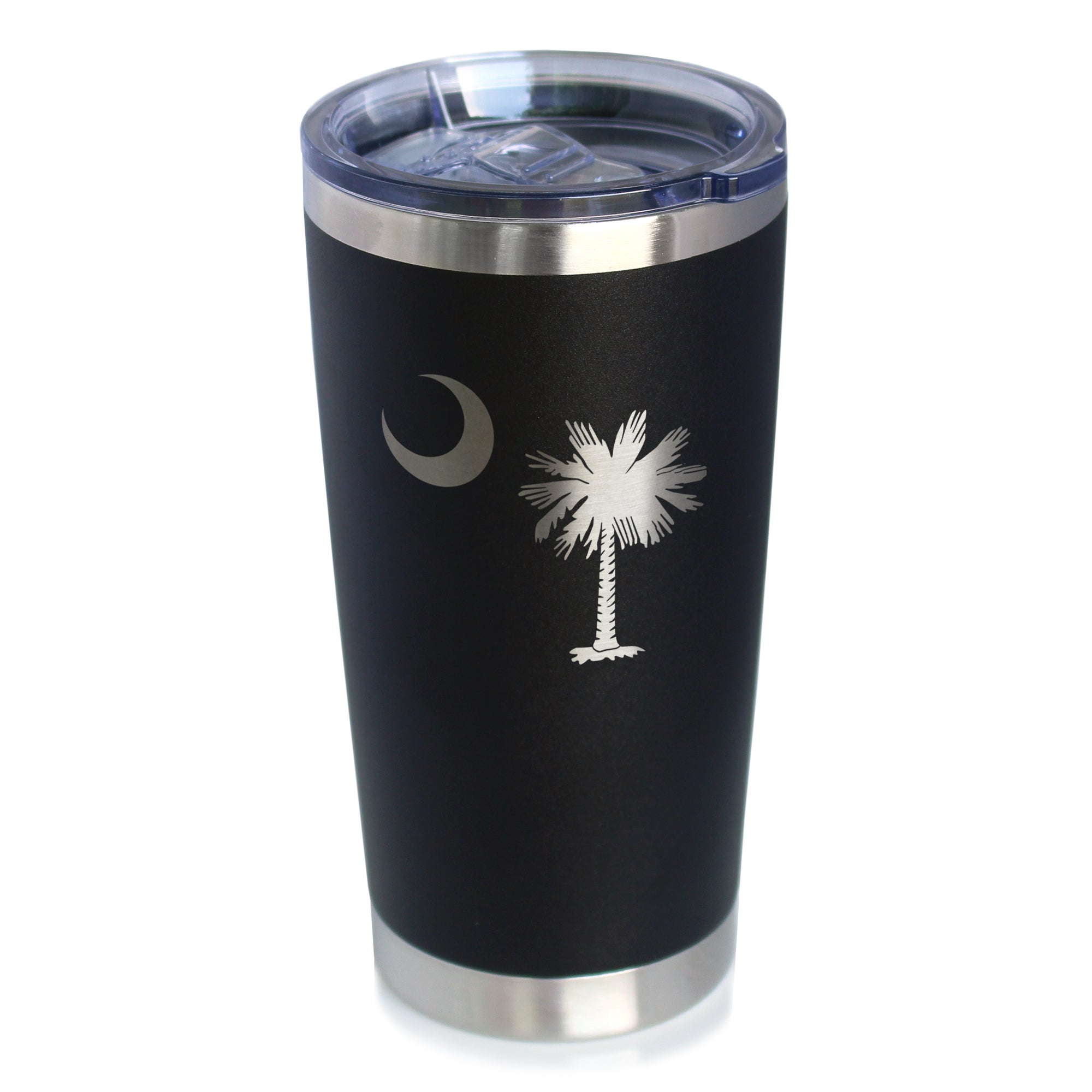 South Carolina Flag - Insulated Coffee Tumbler Cup with Sliding Lid - Stainless Steel Insulated Mug - State Themed Drinking Decor and Gifts for South Carolinian Women &amp;amp; Men