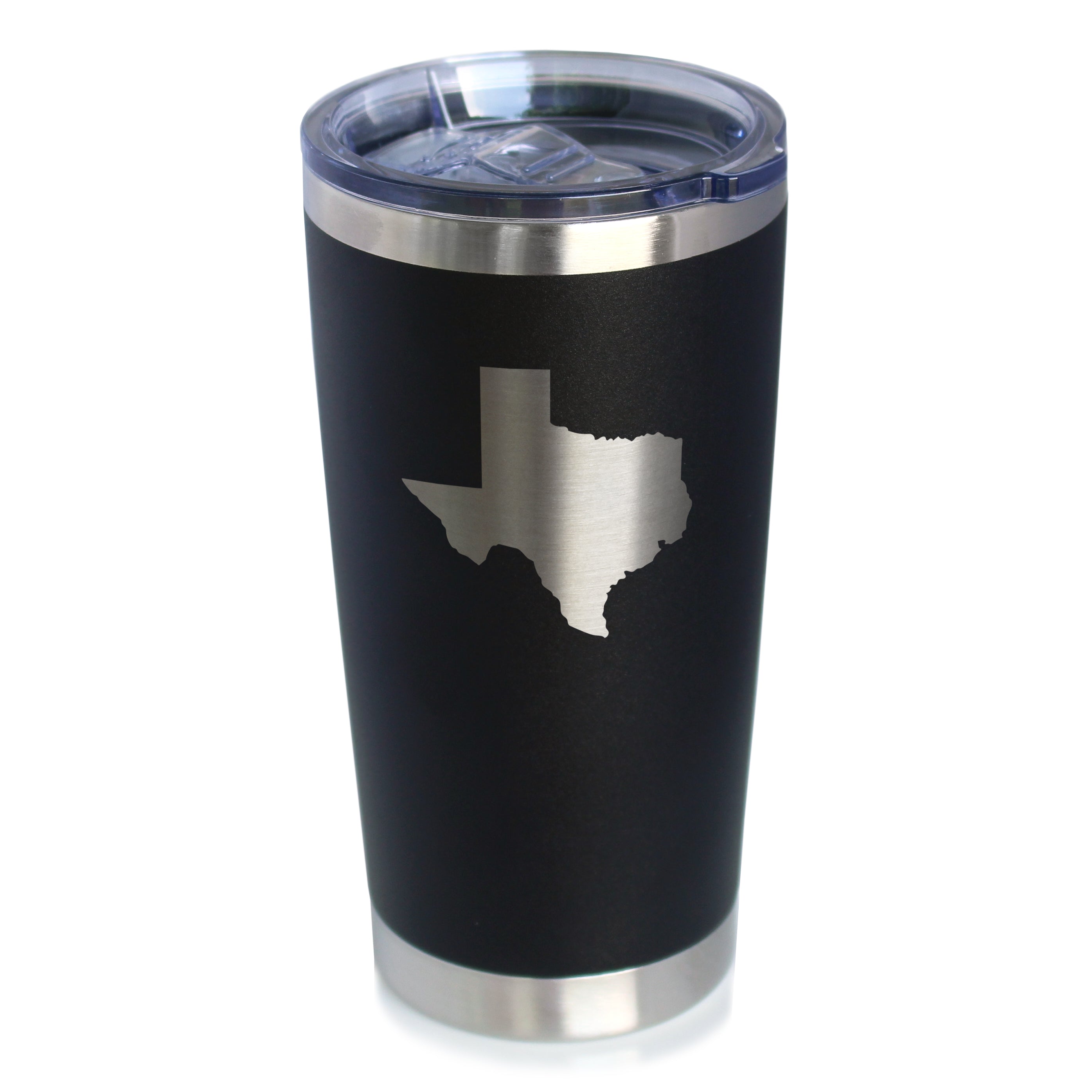 Texas State Outline - Insulated Coffee Tumbler Cup with Sliding Lid - Stainless Steel Insulated Mug - State Themed Decor and Gifts for Texan Women &amp;amp; Men