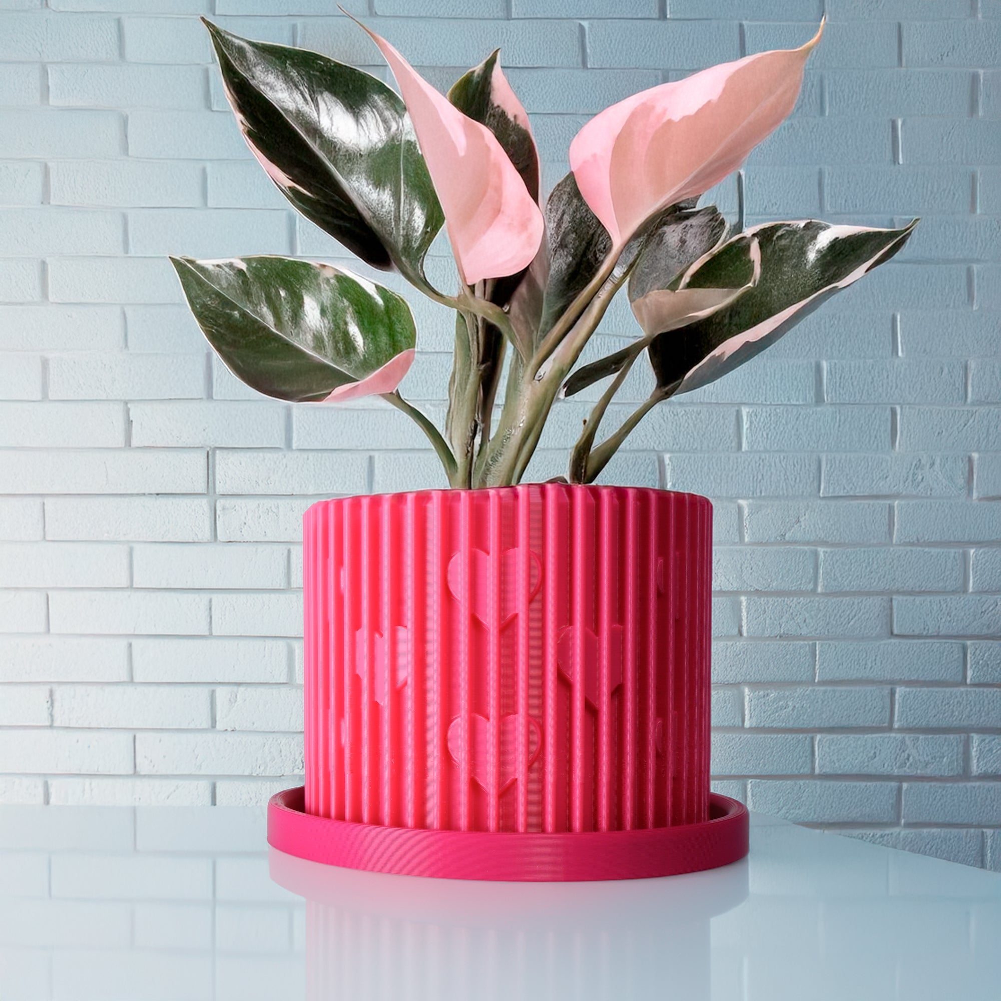 Modern Heart-Shaped Planter with Drainage &amp;amp; Saucer – Unique Valentine’s Day Gift for Plant Lovers, 3d Printed Planter Home Hosting Decor,