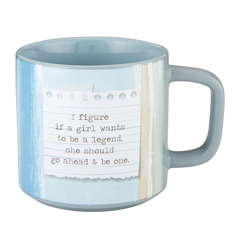 Calamity Jane &amp;quot;If a Girl Wants To Be A Legend&amp;quot; Coffee Mug | Stoneware Tea Coffee Cup | 14oz
