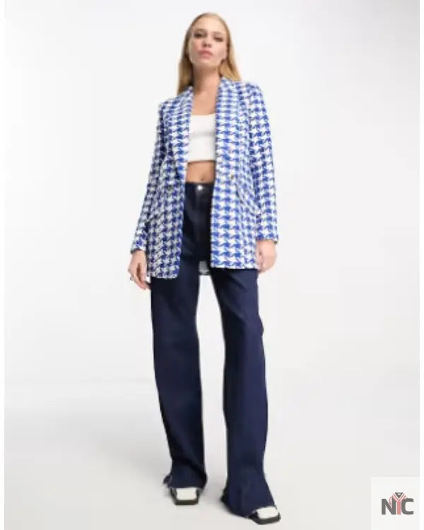 Call Me Bae S01 Ananya Panday Blue Houndstooth Blazer