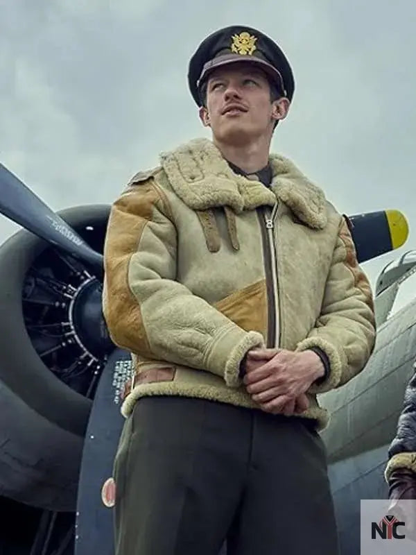 Callum Turner Masters of the Air B3 Bomber Leather Jacket