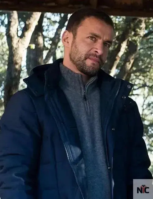 Candice Renoir Antoine Dumas Blue Hooded Jacket