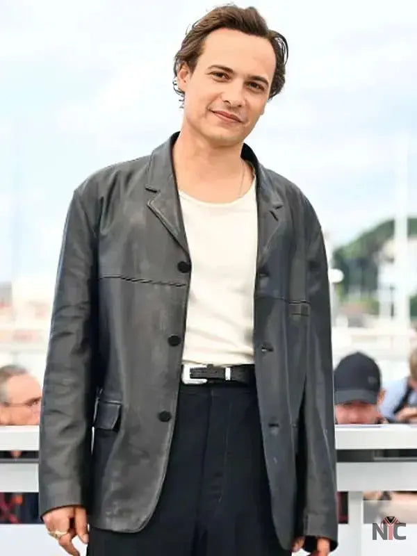 Cannes Film Festival 2025 Frank Dillane Black Leather Blazer