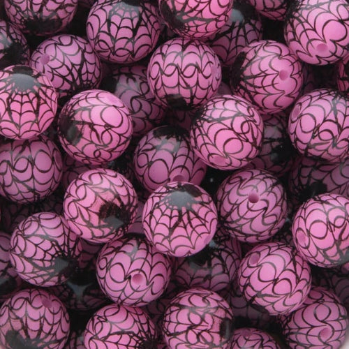 P547 SPIDER WEB PINK GLOW 15MM PRINT (1ct)