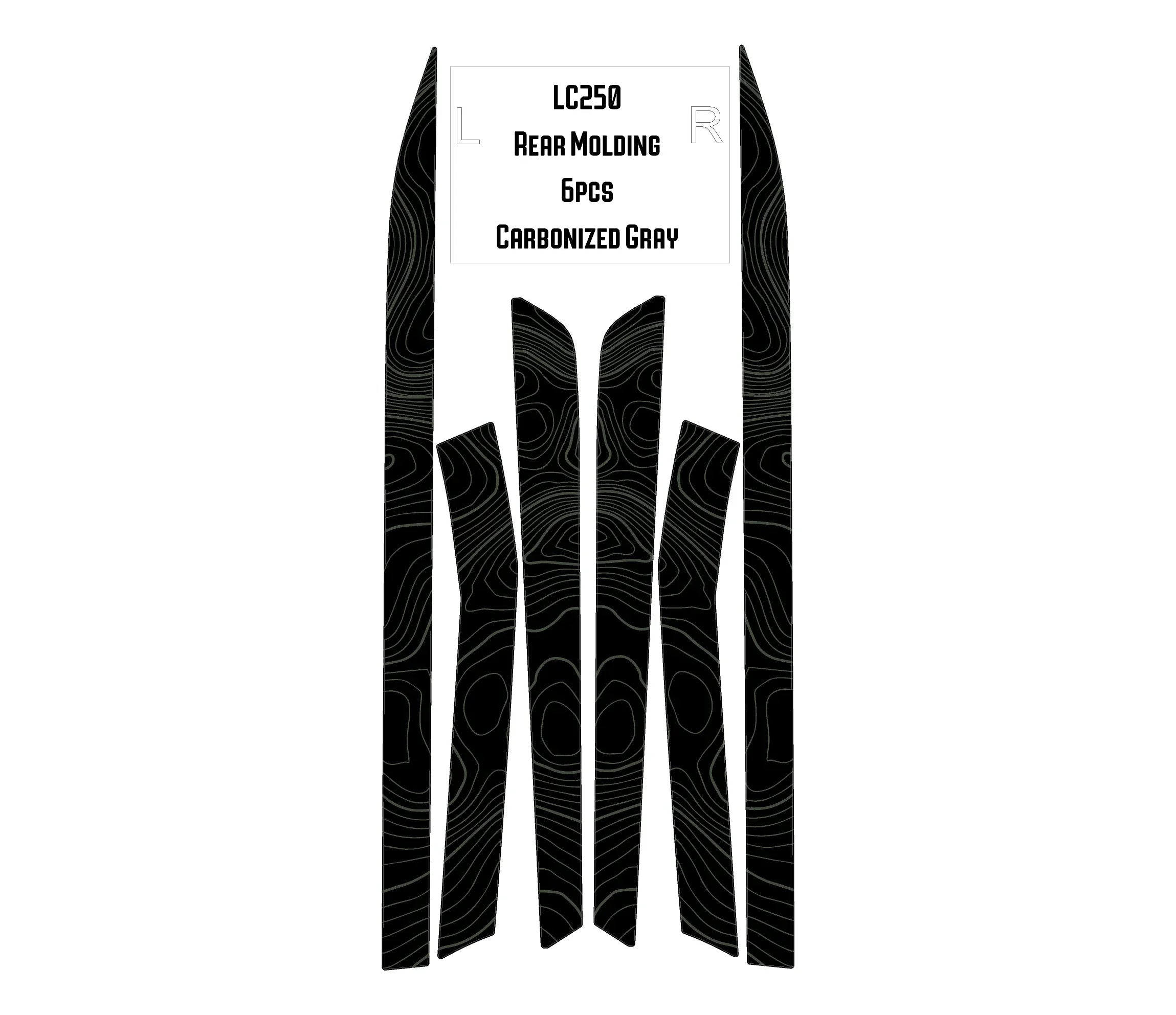 Topographic Rear Trim Overlays (6pcs) - 2024+ Land Cruiser / GX 550