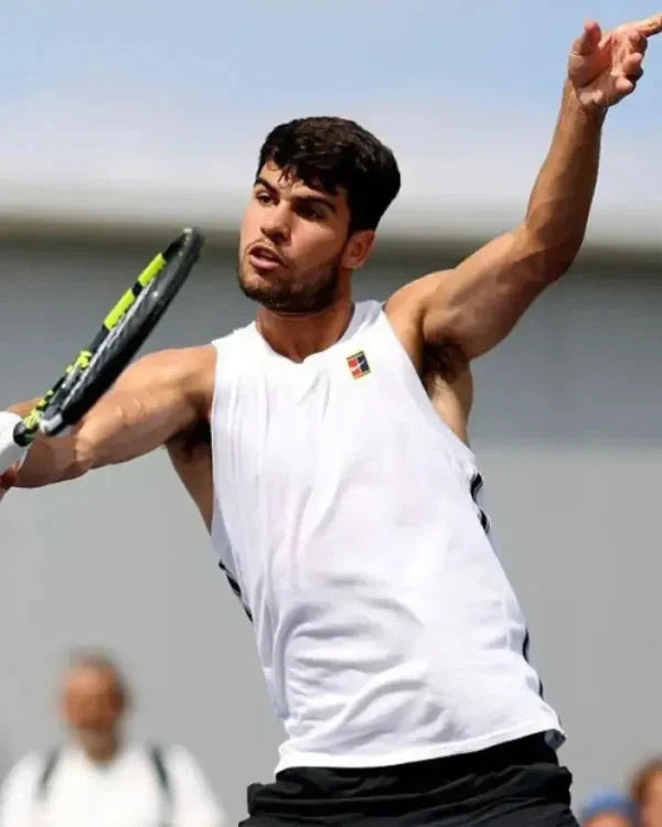 Carlos Alcaraz Training Session 2025 White Tank Top