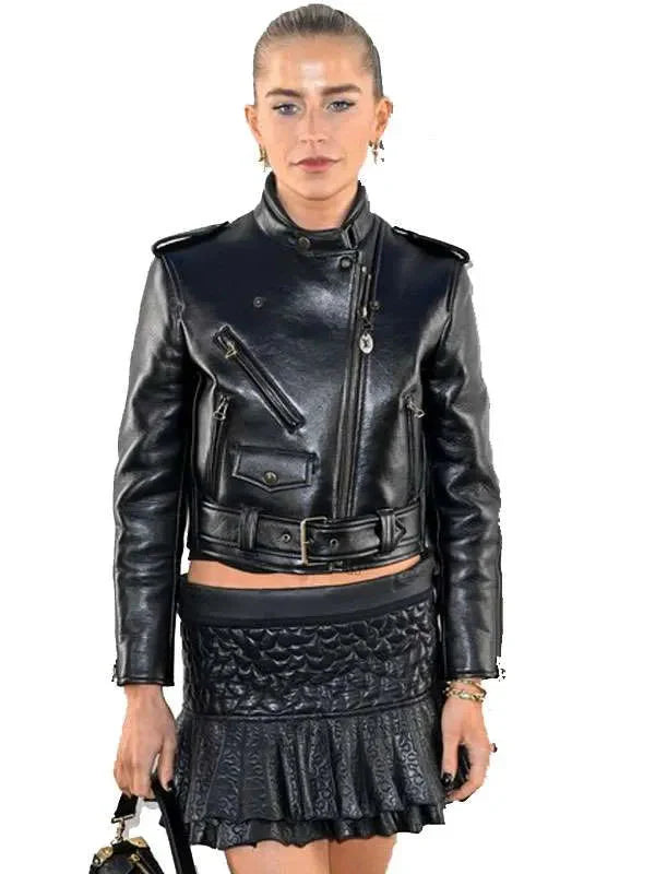 Caroline Daur Black Leather Jacket