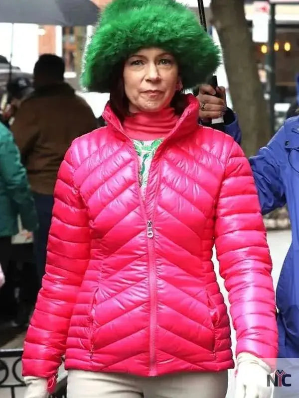 Carrie Preston Elsbeth S02 Pink Puffer Jacket