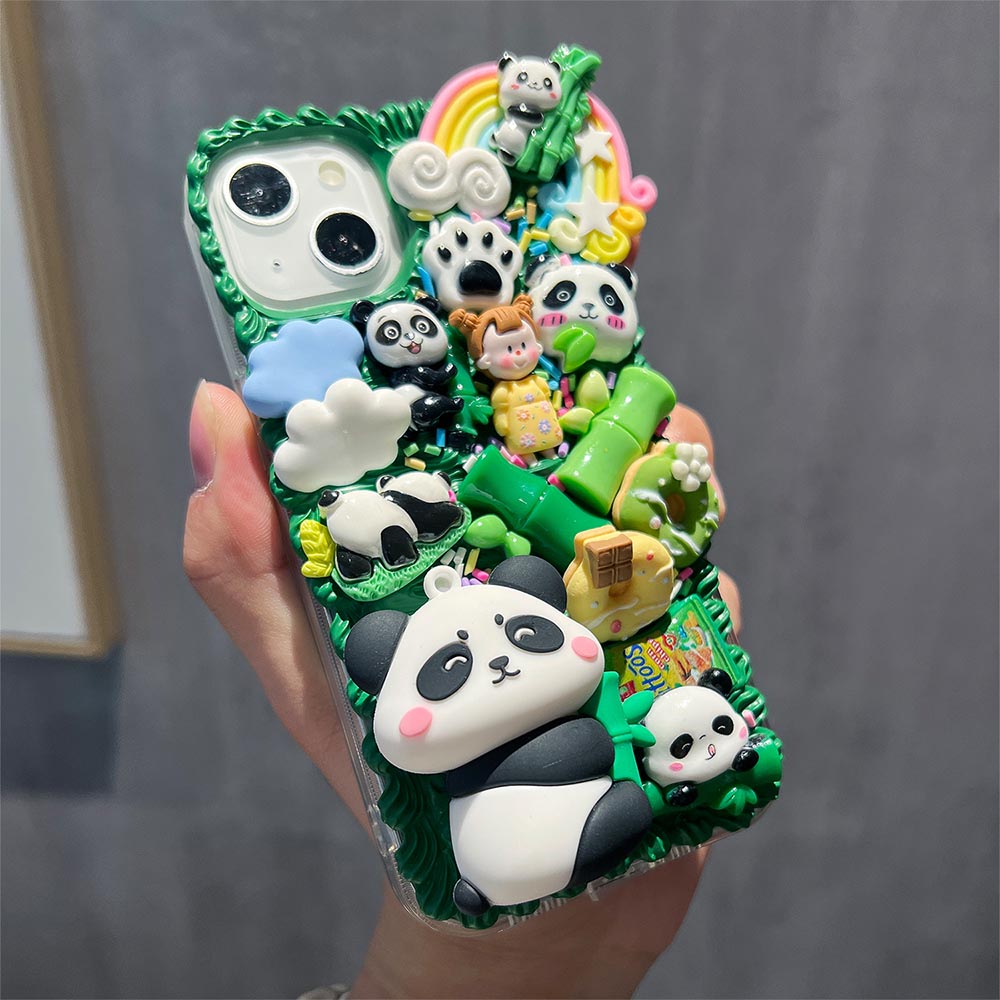 Cartoon Panda Cream DIY Phone Case | ZAKAPOP