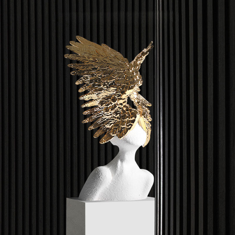 Celestial Grace – Abstract Angel Wings Resin Sculpture | 3CARATS