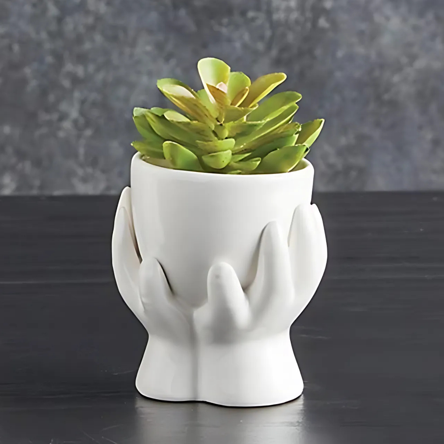 Ceramic Hands Mini Planter | Decorative Mini Aesthetic Plant Pot for Succulents &amp;amp; Flowers