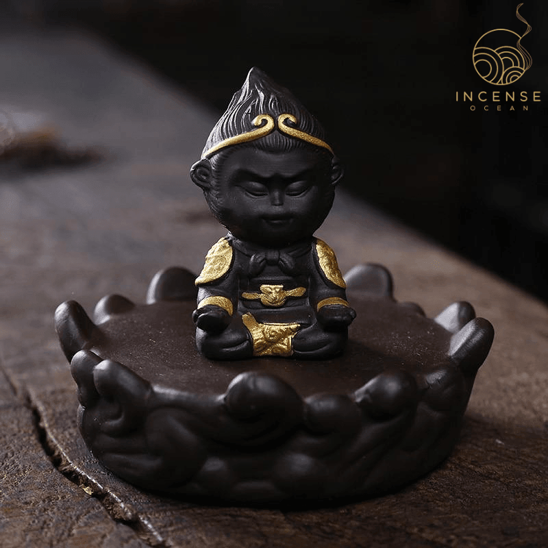 Ceramic Sun Wukong Backflow Incense Burner