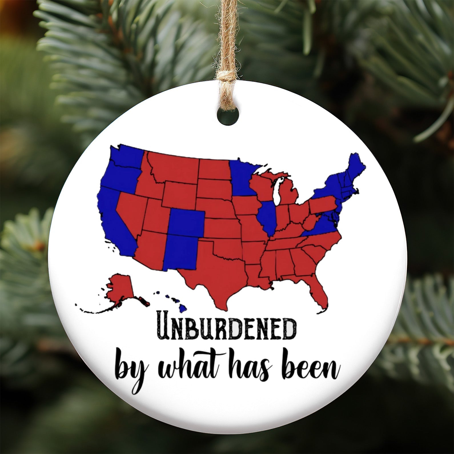 &amp;quot;Unburdened by What Has Been&amp;quot; Humorous Trump, 2024 Election Map Ceramic Ornament, Trump Won M1787 - GOP
