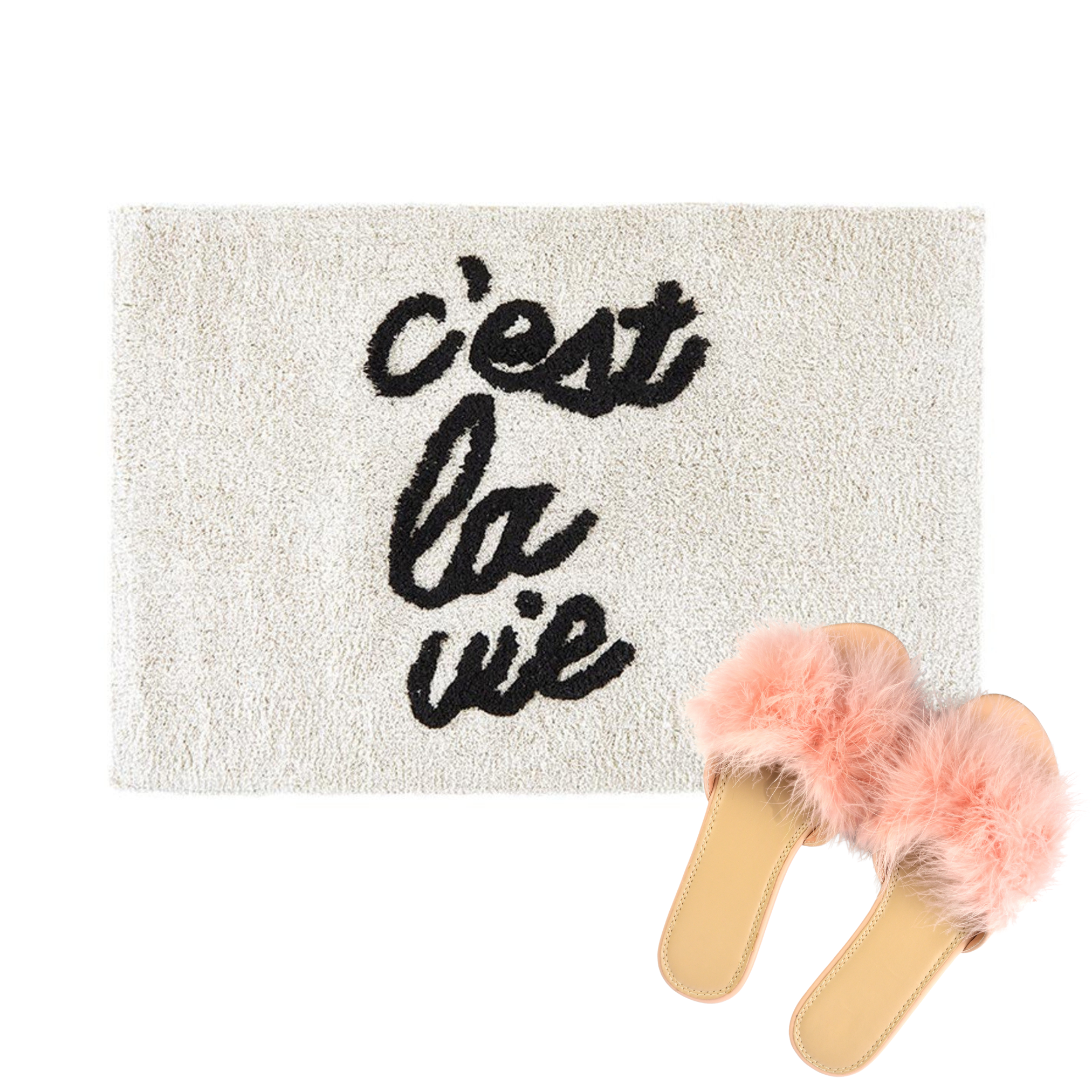C&amp;#39;est la Vie Bath Mat | Soft Bathroom Rug | 20&amp;quot; x 30&amp;quot;