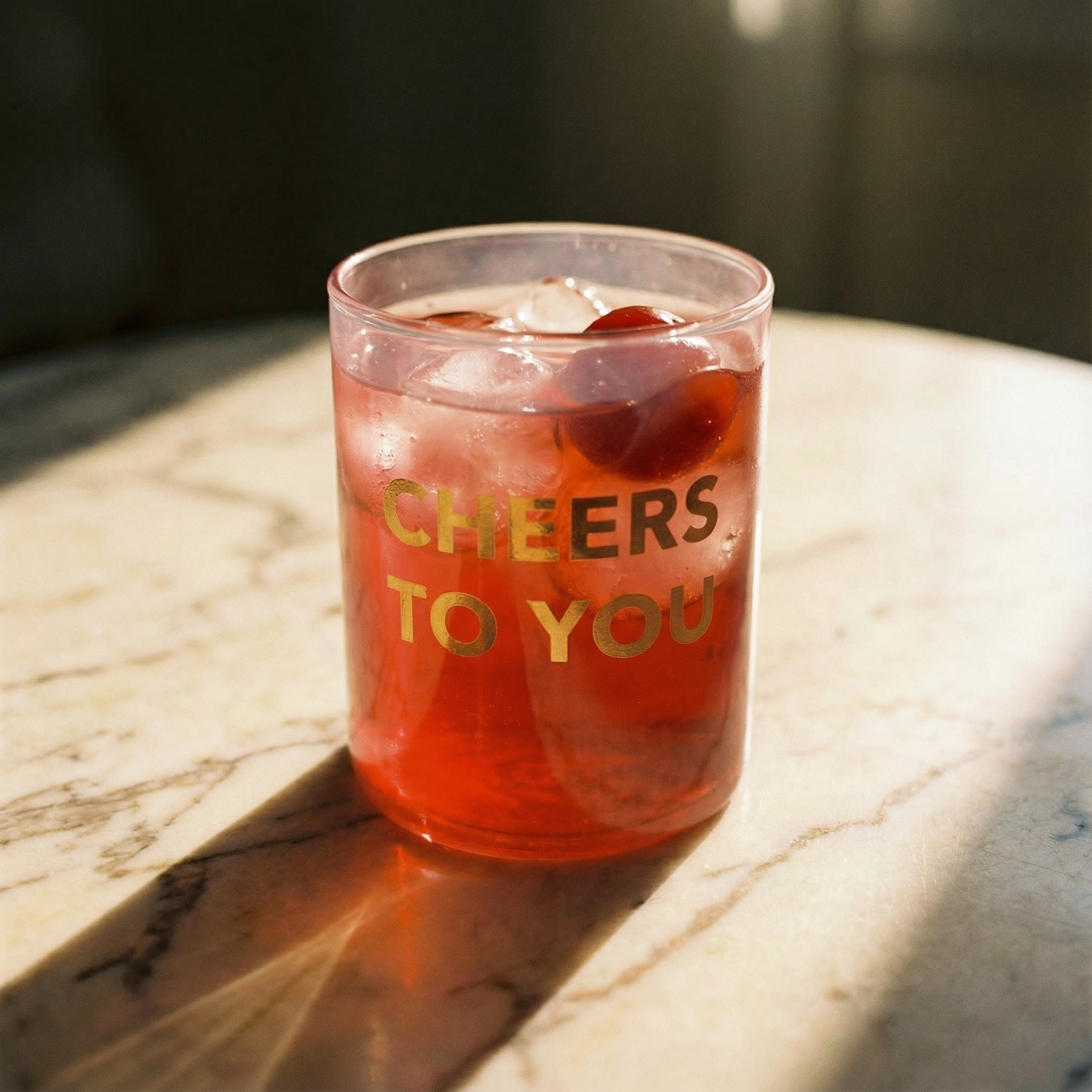 CHEERS TO YOU COCKTAIL GLASS | DOUBLE OLD FASHIONED SCOTCH WHISKEY