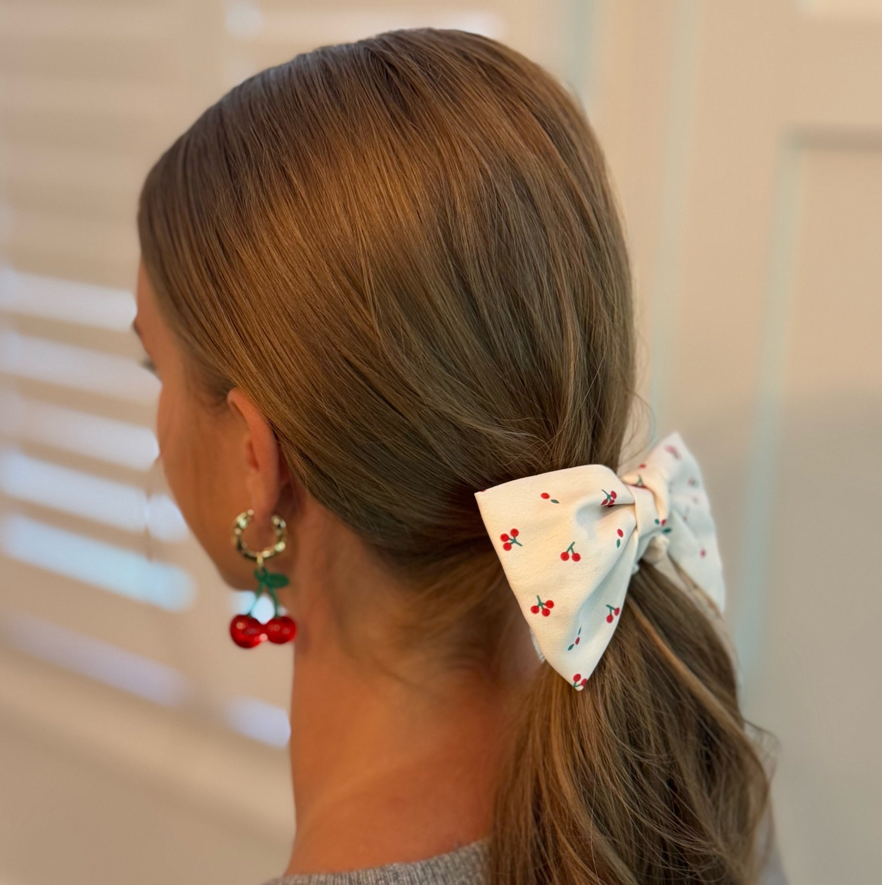 Cherry Lovely Bow Tie Hair Scrunch