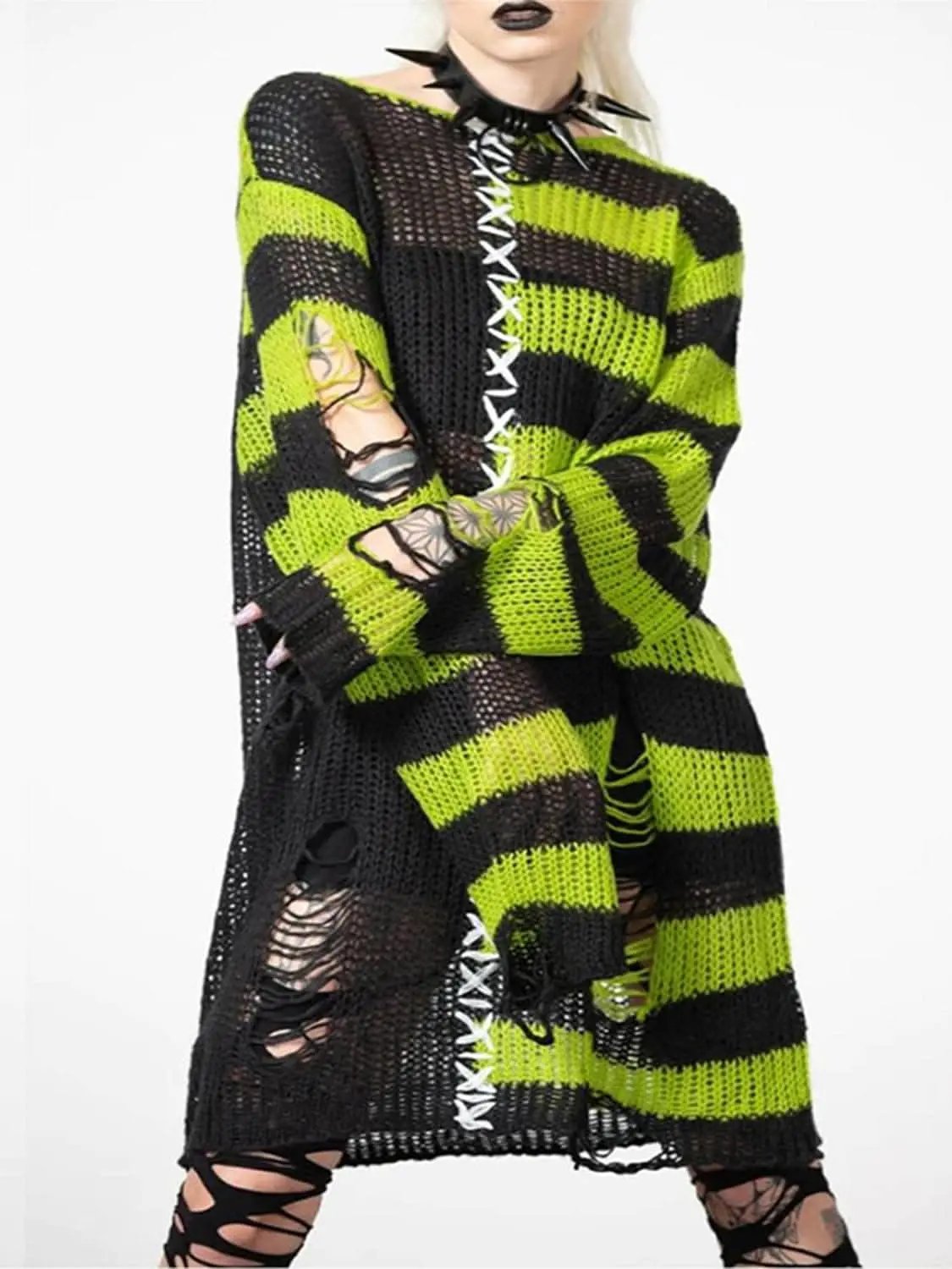 Trendsi Chic Distressed Sweater Tunic