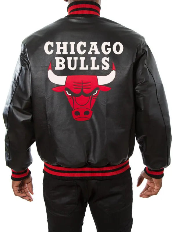 Chicago Bulls Black Leather Jacket