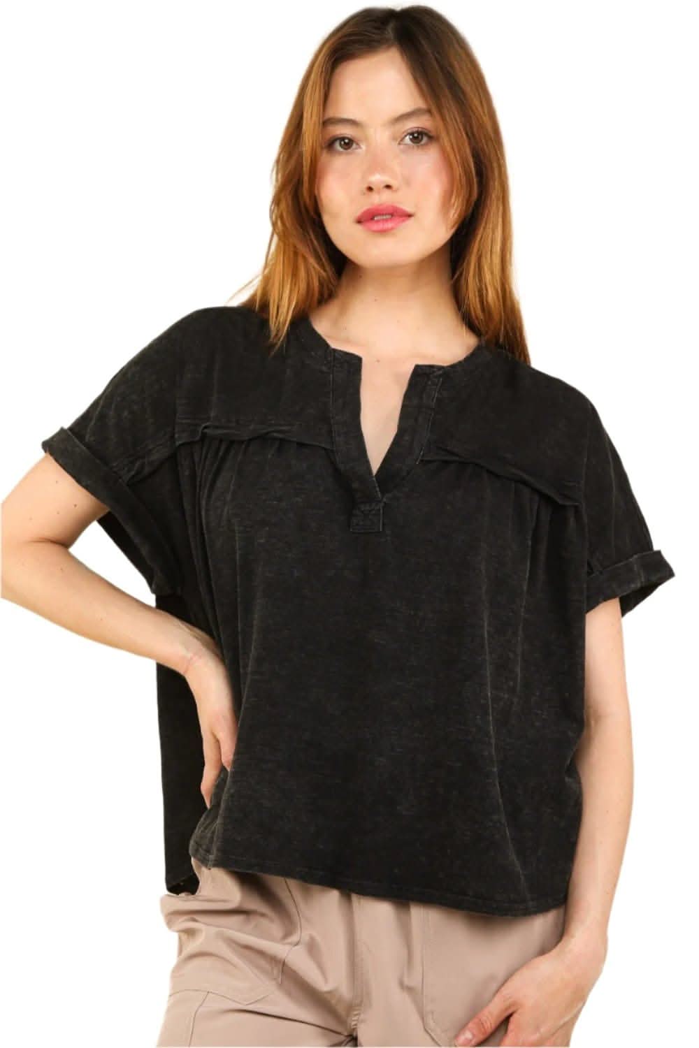 Chic and casual washed knit t-shirt by VERY J