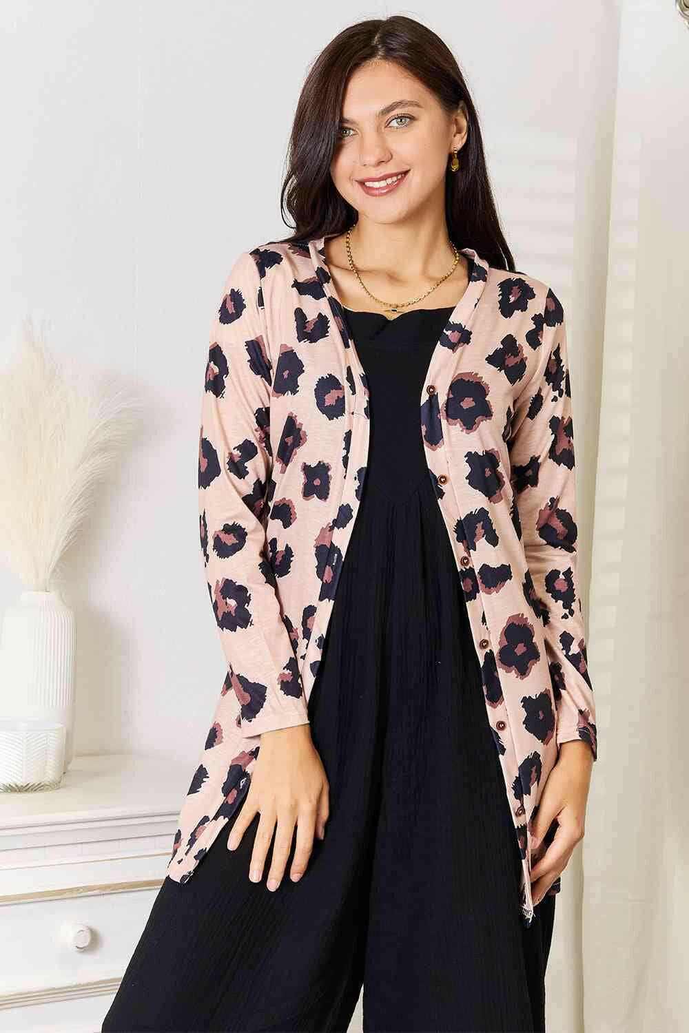 Trendsi Apparel - Chic button-up cardigan with print