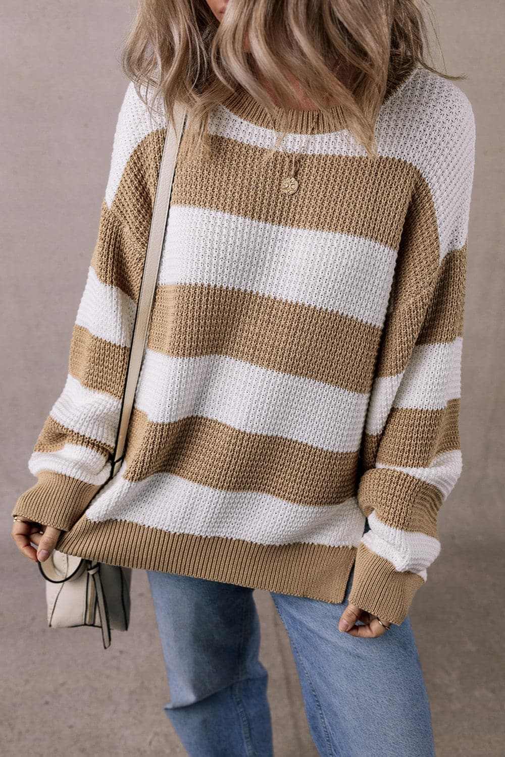 Trendsi Chic color block knitted sweater