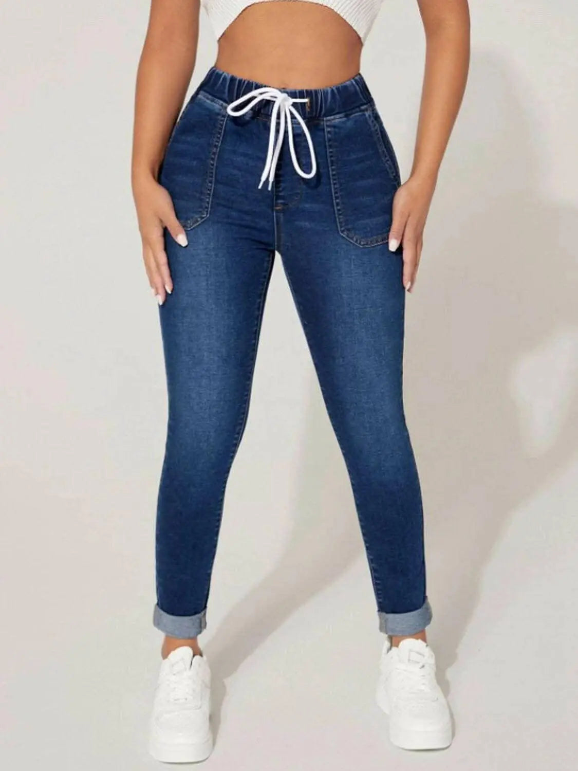 Jeans &amp;amp; Denim - Premium Chic drawstring cropped jeans