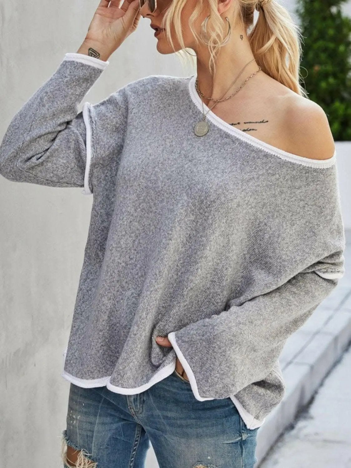 Trendsi Chic dropped shoulder sweater