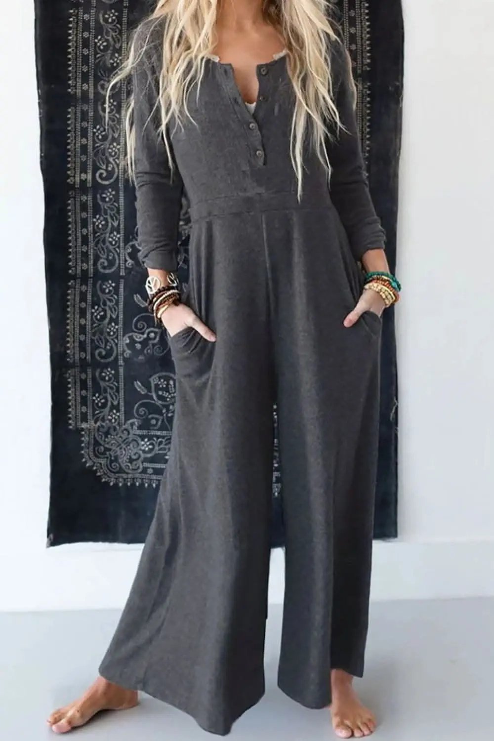 Trendsi Chic long sleeve wide-leg jumpsuit