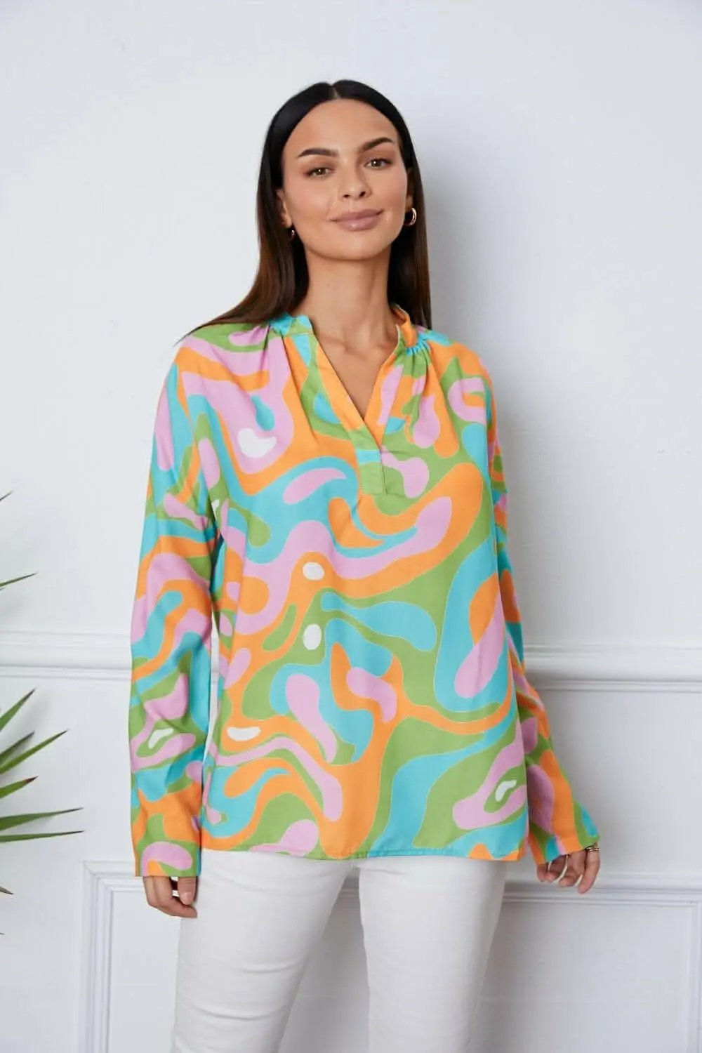 Trendsi Chic notched blouse in prints