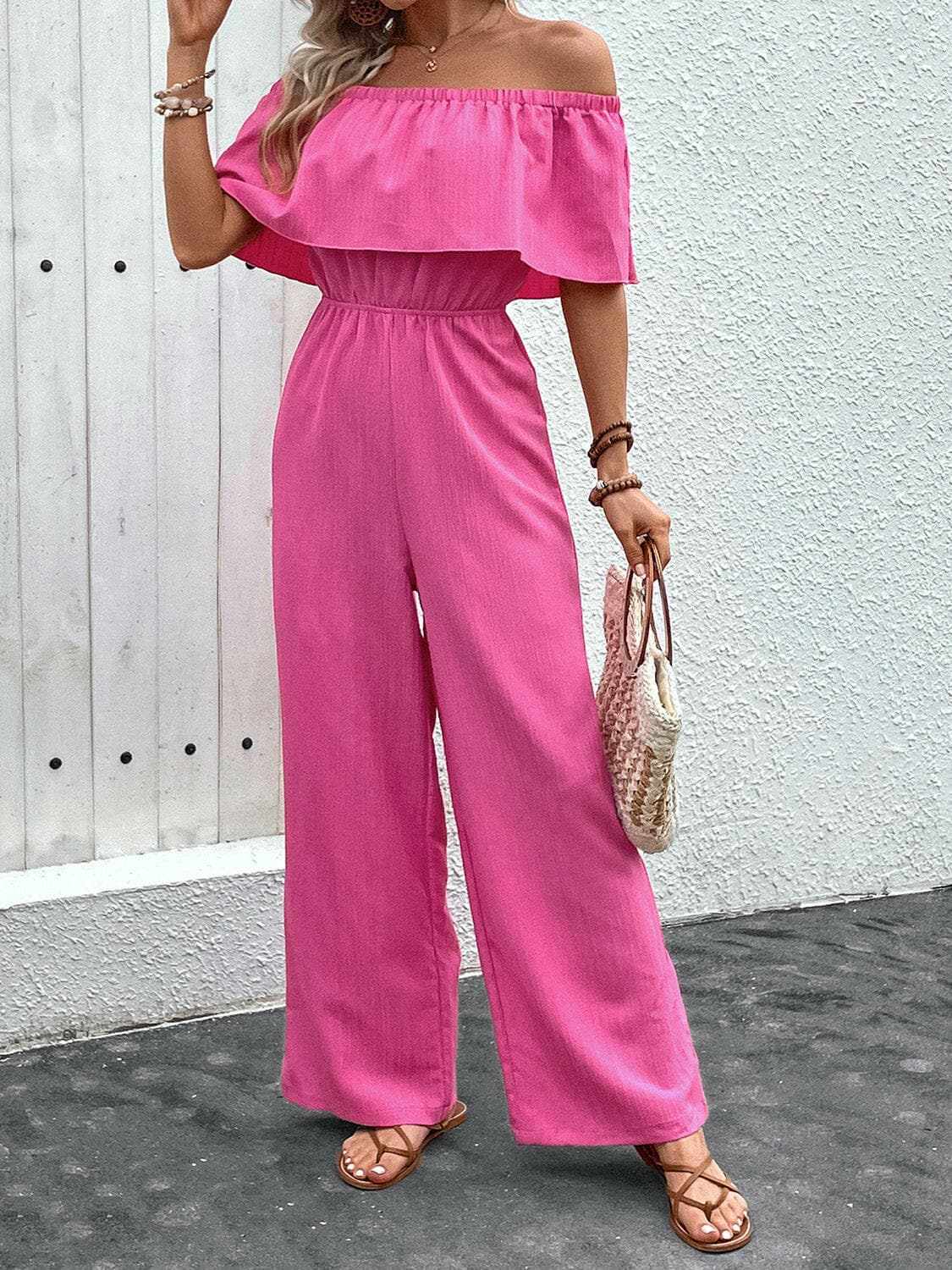 Jumpsuits &amp;amp; Rompers - Chic off-shoulder wide-leg jumpsuit - Premium Quality