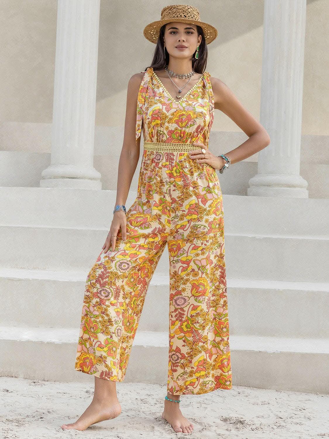 just arrived - Chic printed v-neck jumpsuit
