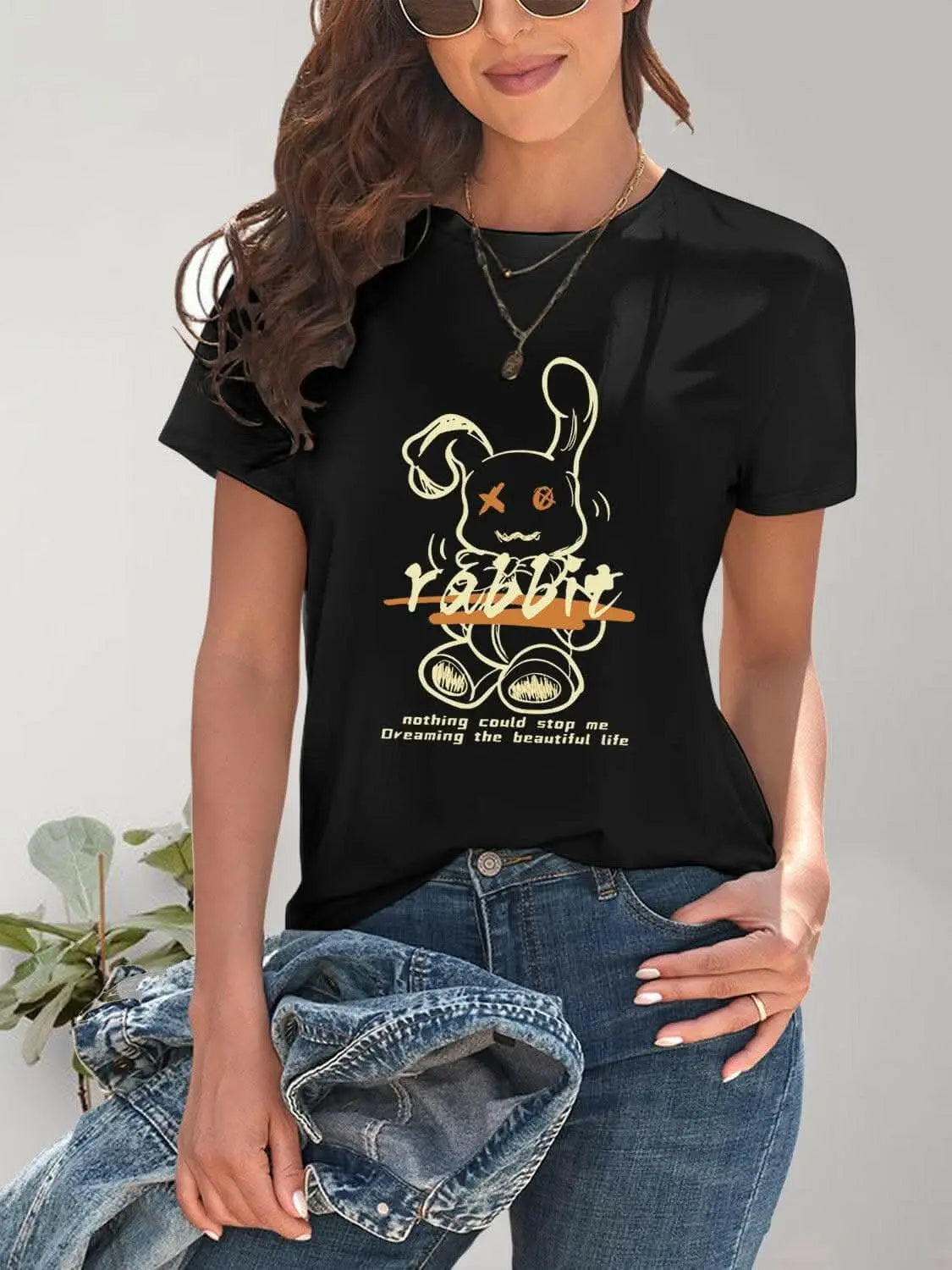 just arrived - Chic rabbit graphic tee for women