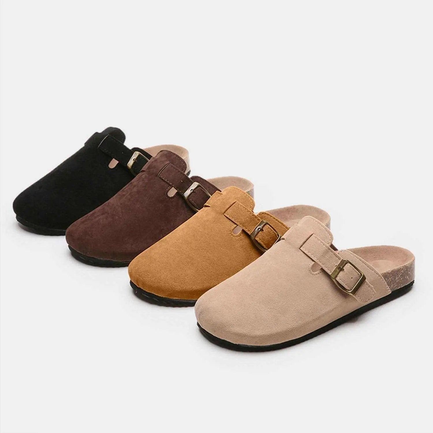 Trendsi Shoes - Chic suede closed-toe buckle sandals