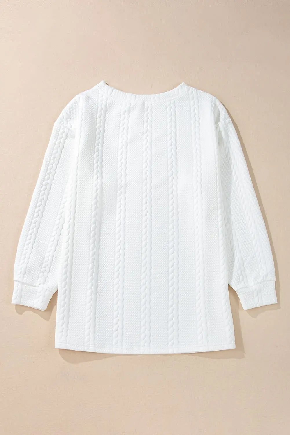 Love Salve White Cable Knit Top Women&amp;#39;s Daily Wear Sweater Soft, Textured
