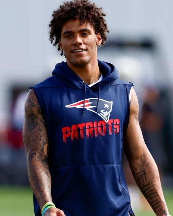 Christian Gonzalez New England Patriots Sleeveless Hoodie