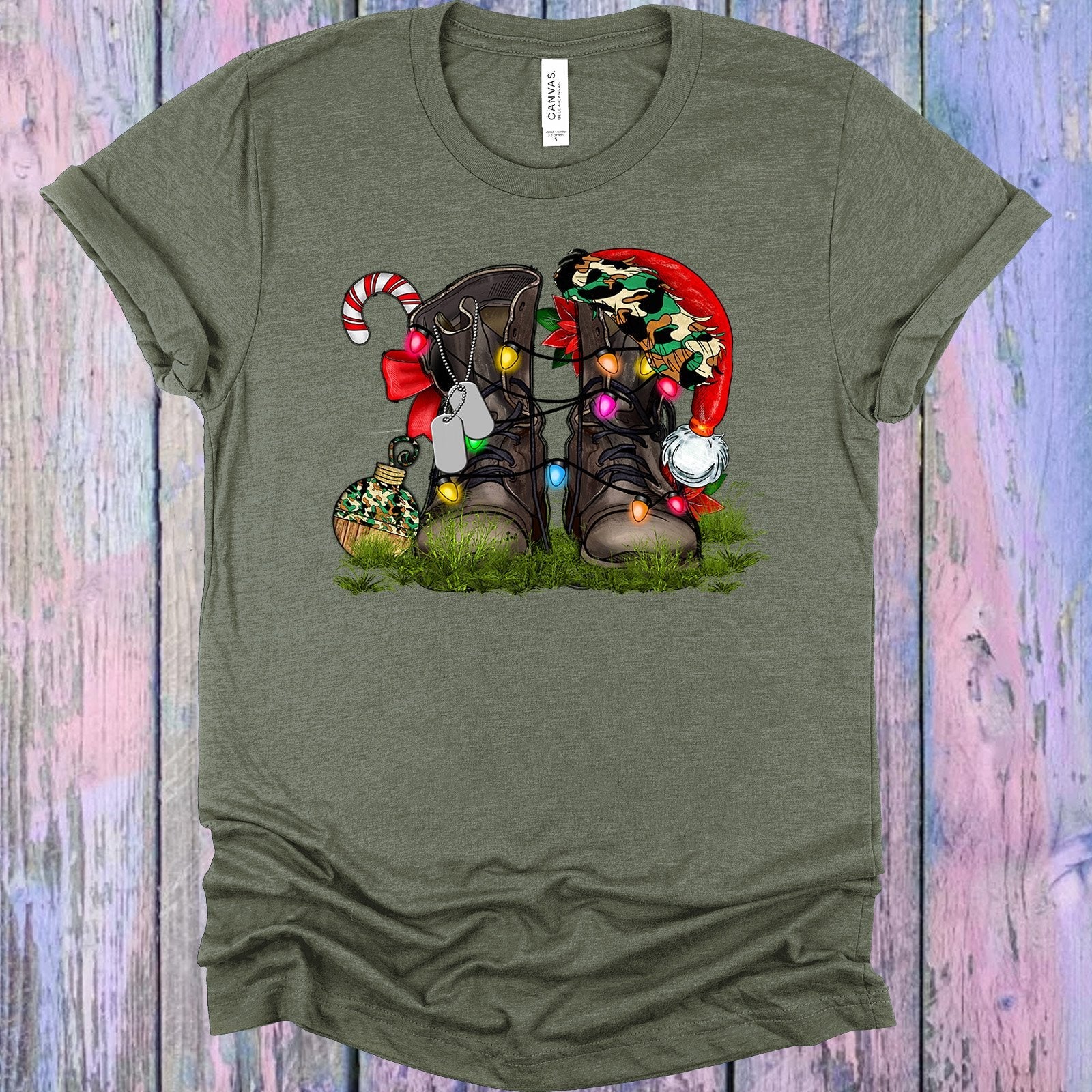 Christmas Military Boots Graphic Tee