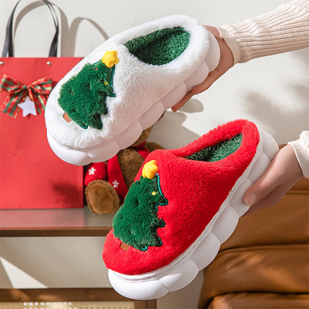 Christmas Tree Winter Non-Slip Indoor Slippers | ZAKAPOP